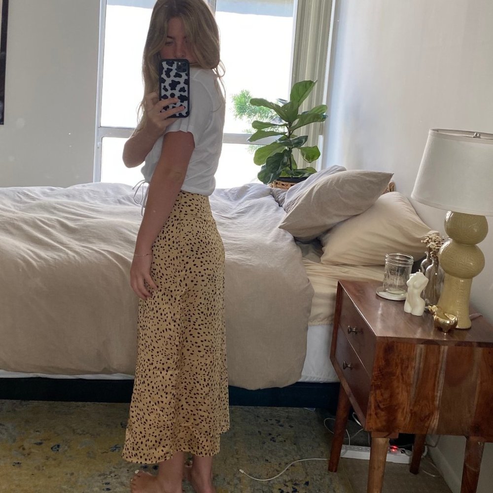 CHEETAH MIDI SKIRT
